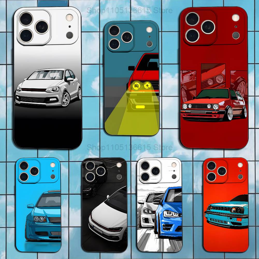 Phone Cases Louis Vuitton - 車 V-フォルクスワーゲン-ゴルフ クールケース iPhone 17、16、15、14、13、12、11 Plus、Pro