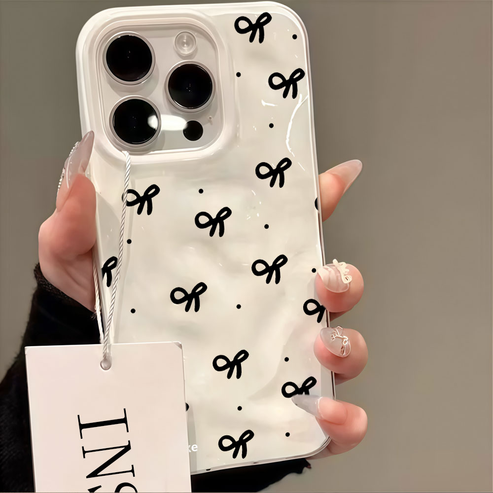 Phone Cases Red - 3D水波紋レッドハートプリントiPhoneケース iPhone 17 16 15 14