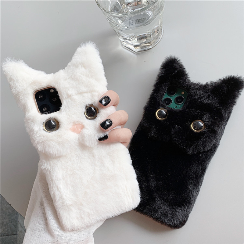 3Dキュートな漫画猫の毛皮のようなぬいぐるみ風スマホケース  - Phone Cases Iphone 17 Pro のレビューと価格