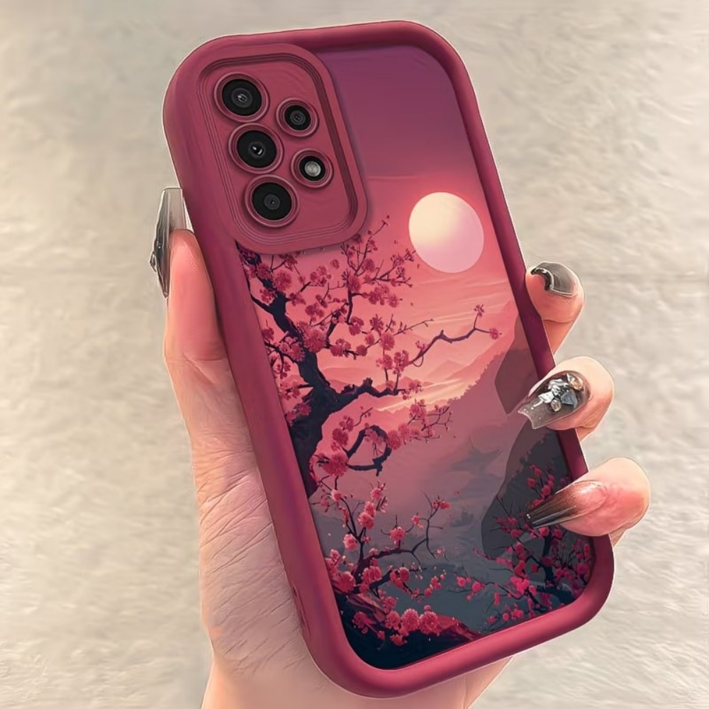 サンセットマウンテンピーク落下防止レッドフォンケース Sam - Phone Cases Red のレビューと価格