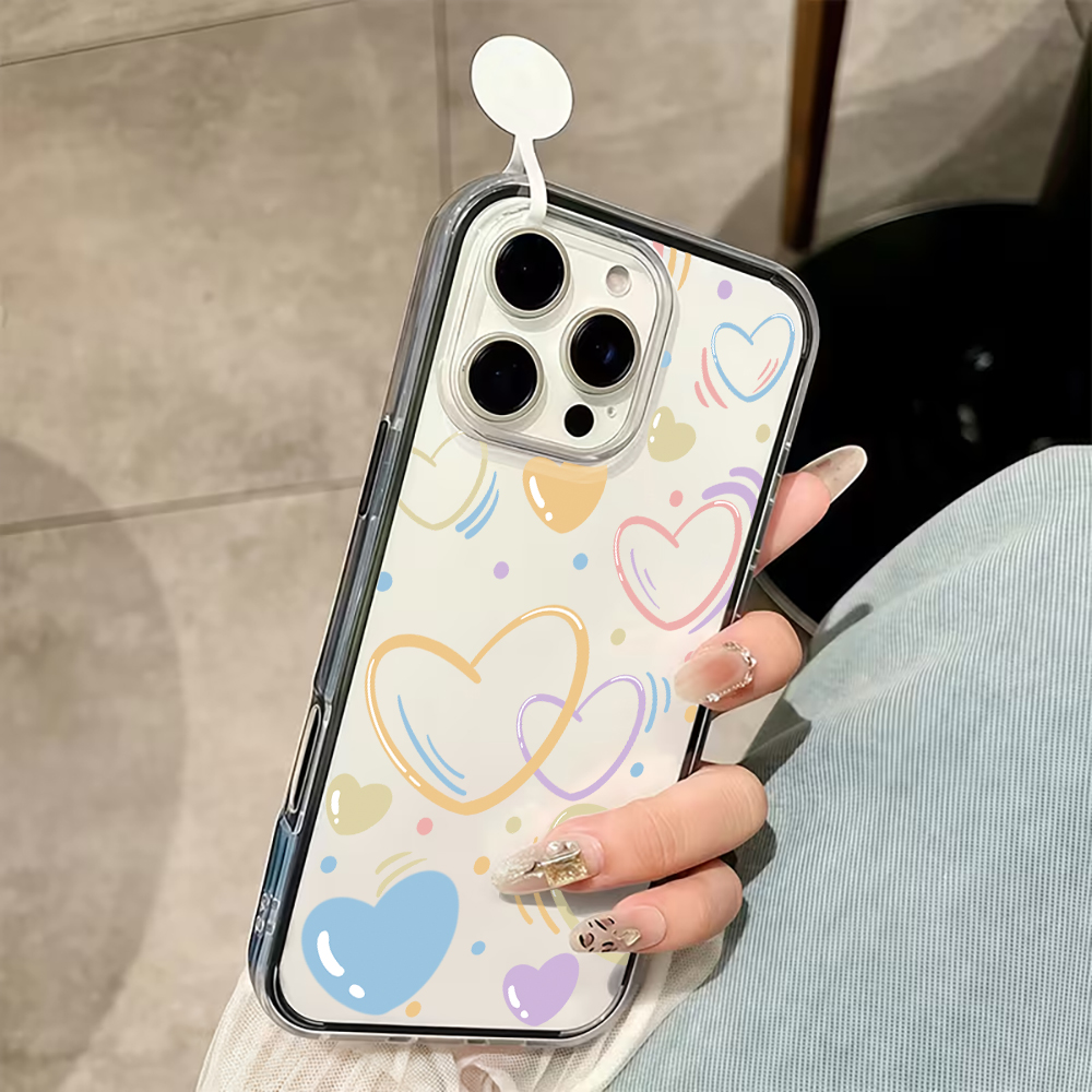 可愛いカラフルハート柄スマホケース iPhone 17 16 - Phone Cases Xr Cute のレビューと価格