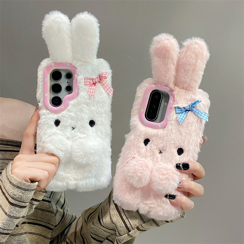 コレン 3D カートゥーン リボン付きうさぎ耳 暖かい毛皮の - Phone Cases Samsung のレビューと価格